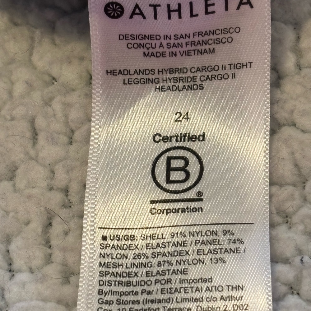 Size 24 3X ATHLETA Pants Headlands‎ Hybrid Cargo II Tight Leggings - Picture 7 of 9